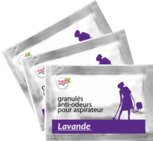 Lavender scented granules for vacuum cleaner